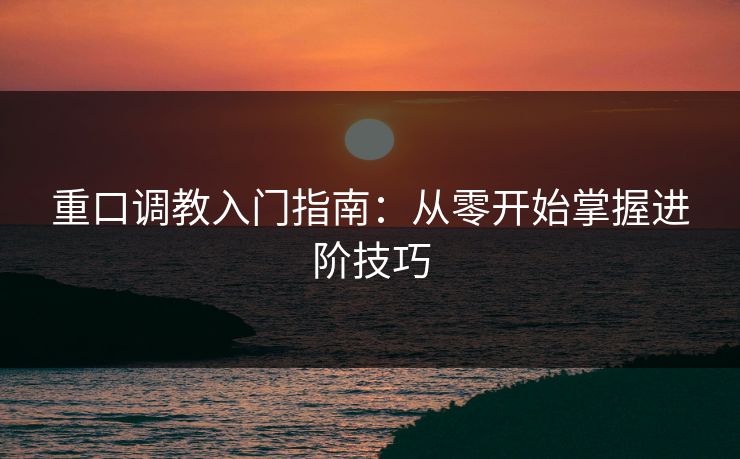 重口调教入门指南：从零开始掌握进阶技巧