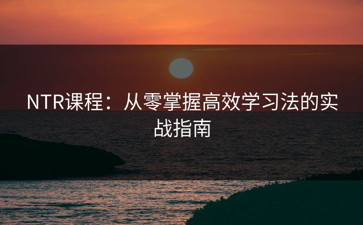 NTR课程:从零掌握高效学习法的实战指南