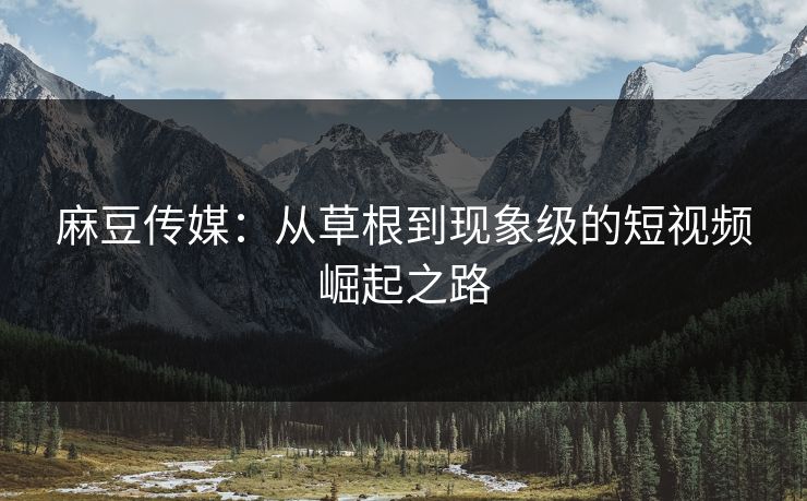 麻豆传媒：从草根到现象级的短视频崛起之路